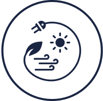 Eco-friendly energy icons in circular design.